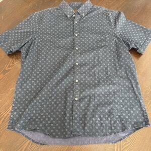 Perry Ellis Mens Short Sleeve Button Shirt XL Slim Fit Floral